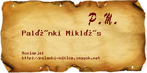 Palánki Miklós névjegykártya
